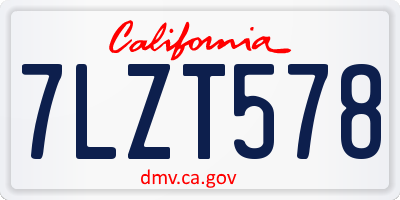 CA license plate 7LZT578