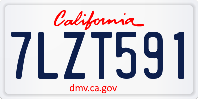 CA license plate 7LZT591