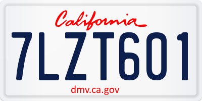 CA license plate 7LZT601
