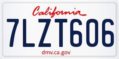 CA license plate 7LZT606