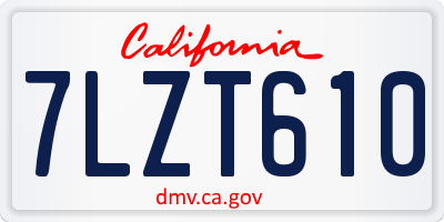 CA license plate 7LZT610