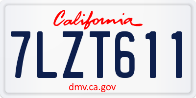 CA license plate 7LZT611