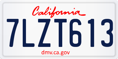CA license plate 7LZT613