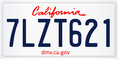 CA license plate 7LZT621
