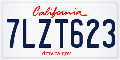 CA license plate 7LZT623