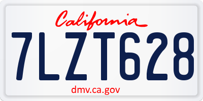 CA license plate 7LZT628