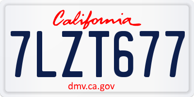 CA license plate 7LZT677