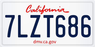 CA license plate 7LZT686