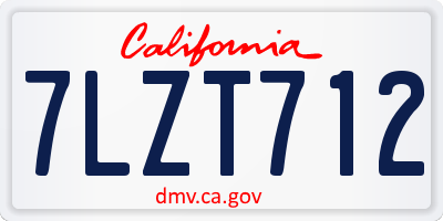 CA license plate 7LZT712