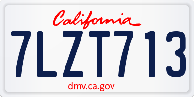CA license plate 7LZT713