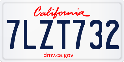 CA license plate 7LZT732