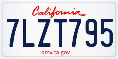 CA license plate 7LZT795