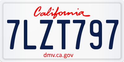 CA license plate 7LZT797