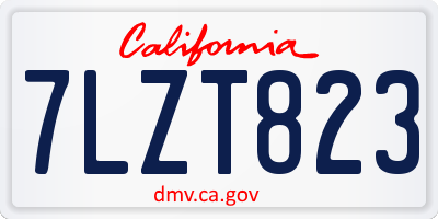CA license plate 7LZT823