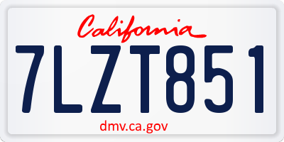 CA license plate 7LZT851