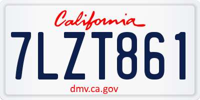 CA license plate 7LZT861