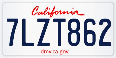 CA license plate 7LZT862