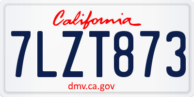 CA license plate 7LZT873