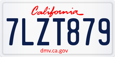 CA license plate 7LZT879