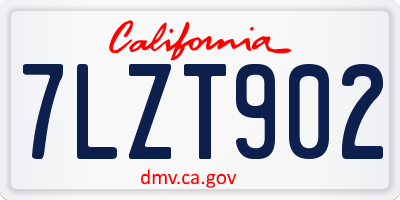 CA license plate 7LZT902