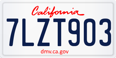 CA license plate 7LZT903