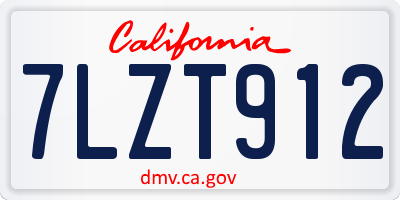 CA license plate 7LZT912
