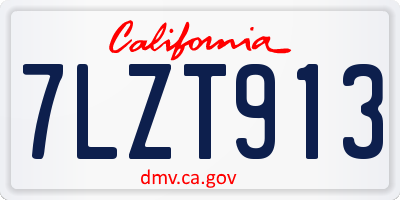 CA license plate 7LZT913