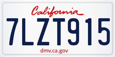 CA license plate 7LZT915