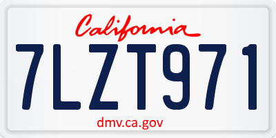 CA license plate 7LZT971