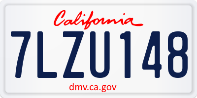 CA license plate 7LZU148