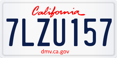 CA license plate 7LZU157