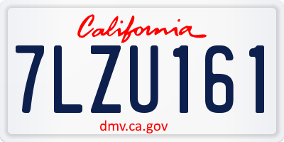 CA license plate 7LZU161