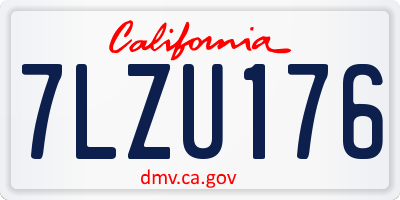 CA license plate 7LZU176