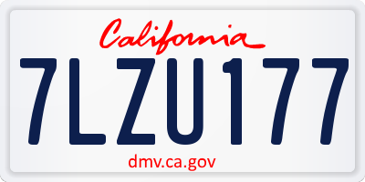 CA license plate 7LZU177