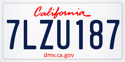 CA license plate 7LZU187
