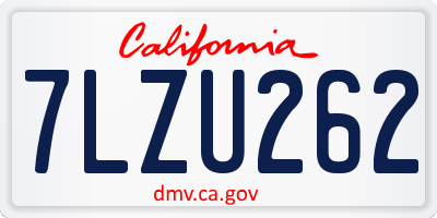 CA license plate 7LZU262
