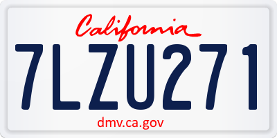 CA license plate 7LZU271