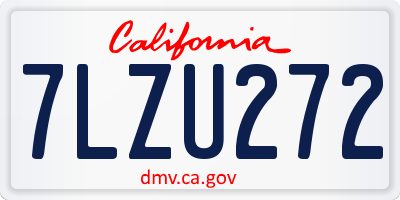 CA license plate 7LZU272