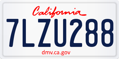 CA license plate 7LZU288