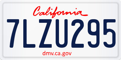 CA license plate 7LZU295