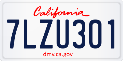 CA license plate 7LZU301