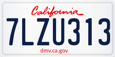 CA license plate 7LZU313