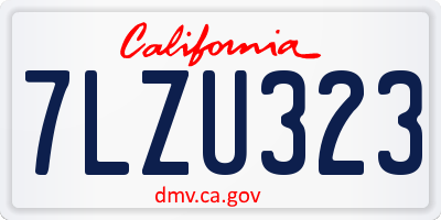 CA license plate 7LZU323