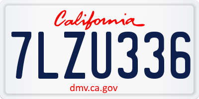 CA license plate 7LZU336