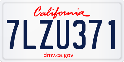 CA license plate 7LZU371