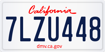 CA license plate 7LZU448