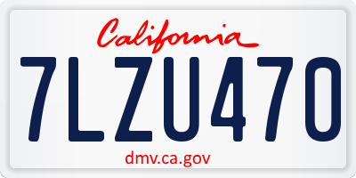 CA license plate 7LZU470