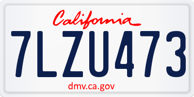 CA license plate 7LZU473
