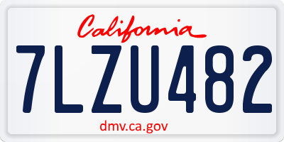 CA license plate 7LZU482