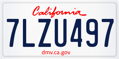 CA license plate 7LZU497
